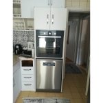 Bulaşık Makinesi Üzeri Ankastre Fırın Boy Dolap MDFLAM BOY3M - Parlak Beyaz